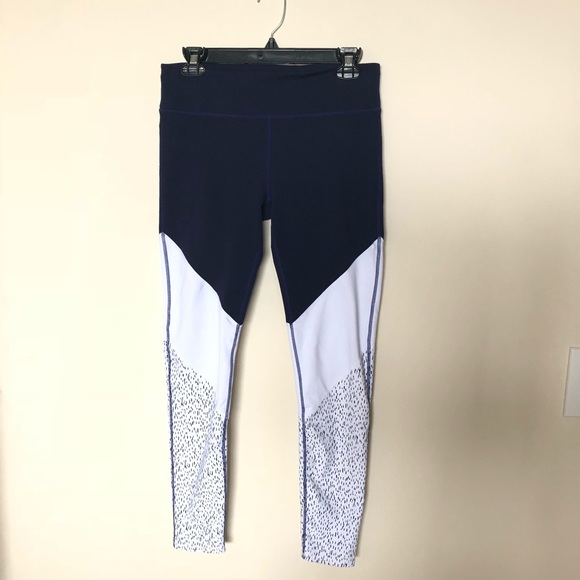 Fabletics Pants - Fabletics Blue Panel Athletic Leggings
